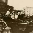Travelling in open carriage through the streets of Oslo days before the wedding (Photographer unknown: TRC Photo Archives)